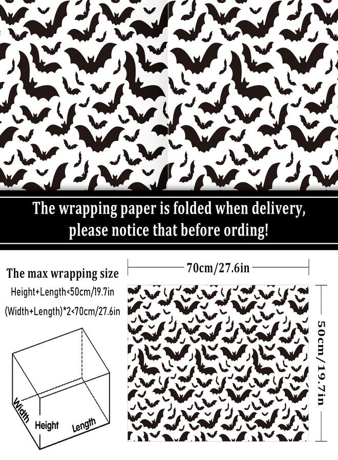 Whaline 12 Sheet Halloween Wrapping Paper Black White Pumpkin Ghost Spider Web Pattern Folded Flat Gift Wrap Paper 4 Design Art Paper for Halloween Party DIY Craft Gift Packing, 19.7 x 27.6 Inch - Image 2